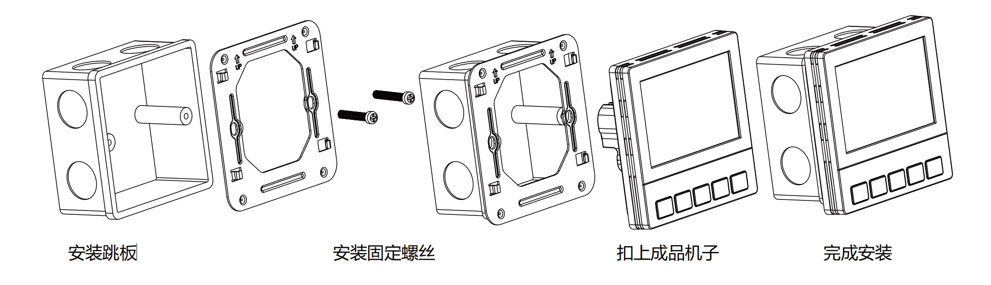 尊龙凯时SASWELL风机盘管LoRaWAN计费温控器产品安装示意图